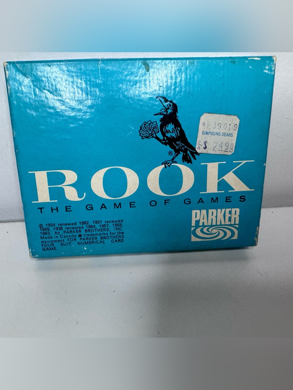 Parker Rook Card Game Box - Turquoise Blue